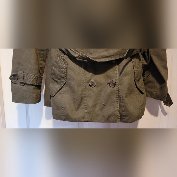 Kenneth Cole Reaction $248 Women's Army Green Full Zip Lined Button Up Coat Lrg. - Picture 3 of 12